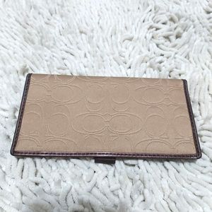 Coach tan monogrammed cheque book holder